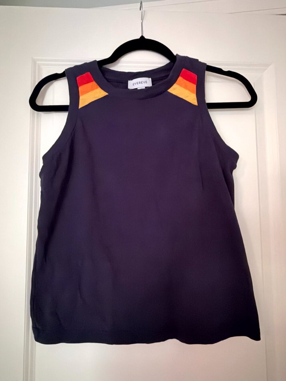Evereve Retro Stripe Shoulder Tank Top Sz XS